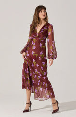 Lbruh Calantha V-Neck Floral Maxi Dress