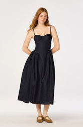 Lbruh Margaux Denim Bustier Midi Dress
