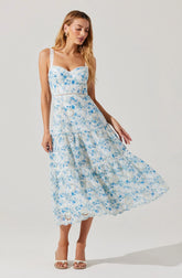 Lbruh Pellagia Floral Eyelet Midi Dress