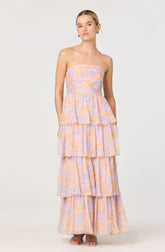 Lbruh Anisha Strapless Tiered Ruffle Maxi Dress