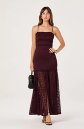 Lbruh Ruffle Detail Lace Maxi Dress