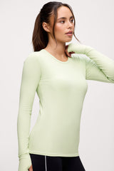 Sporty Rib Bra Long Sleeve | Matcha