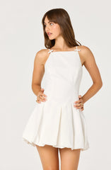 Inixyf Tionna Bow-Detail Apron Neck Bubble Mini Dress