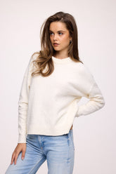Boucle Crewneck Sweater | Pearl