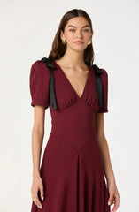 Lbruh Ciela Bow Puff Sleeve Midi Dress