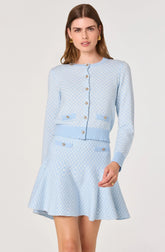 Inixyf Marian Jeweled Button Plaid Cardigan