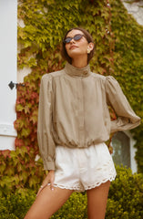 Inixyf Estero Gathered Sleeve Bomber Jacket