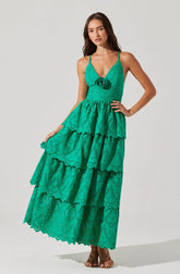 Lbruh Faeryn Eyelet Tiered Maxi Dress