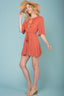 Kayla Tie Waist Crochet Details Dress Rose