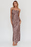 Well Versed Pleated Bust Maxi Dress Leopard