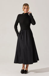 Lbruh Kearney Mixed Media Midi Dress