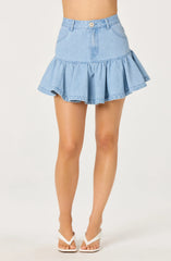 Inixyf Ashli Denim Fit & Flare Mini Skirt
