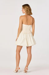 Inixyf Giavanna Mixed Media Halter Mini Dress