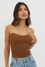 Flora Strapless Knit Top Chocolate