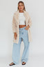 Perceptions Longline Faux Fur Coat Beige
