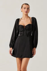 Lbruh Vivian Satin Halter Mini Dress