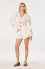Inixyf Leah Eyelet Embroidered Shorts