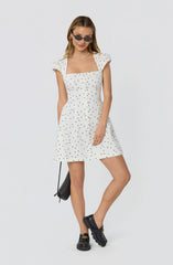 Inixyf Averi Polka Dot Cap Sleeve Mini Dress