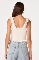 Inixyf Amity Lace Trim Ribbed Crop Top