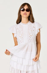 Inixyf Jenny Eyelet Flutter Sleeve Top