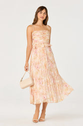 Inixyf Emerys Pleated Floral Midi Dress