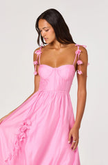 Inixyf Halcyon 3D Flower Appliqué Midi Dress