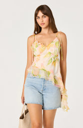 Inixyf Mejra Floral Ruffle Asymmetric Cami