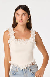 Inixyf Amity Lace Trim Ribbed Crop Top