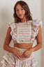 Wild And Free Ruffle Trim Crop Top Floral Natural