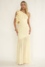 Deanna One-Shoulder Sheer Hem Maxi Dress Yellow