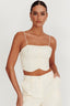 Breathless Straight Neck Cropped Top Oat