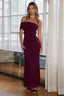 Gala One-Shoulder Maxi Dress Wine