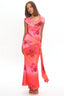 Virgo Season Draped Shoulder Maxi Dress Orchid Pink