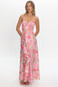 Marin Gathered Bodice Maxi Dress Floral Pink
