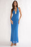 Alouette Backless Halterneck Maxi Dress Blue