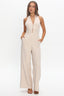 Enlighten Halterneck Jumpsuit Beige
