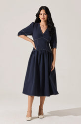 Lbruh Samarra Contrast Stitch Midi Dress
