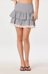 Inixyf Penny Gingham Ruffle Mini Skirt