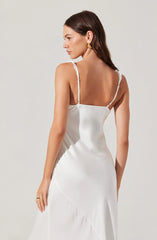 Lbruh Zoie Satin Ruffle Midi Dress