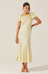 Lbruh Auden Satin Ruffle Midi dress