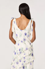 Inixyf Fen Floral Tie-Strap Ruffle Midi Dress