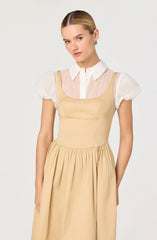 Lbruh Carrington Mixed Media Layered Midi Dress