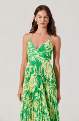 Inixyf Blythe Floral Plisse Midi Dress