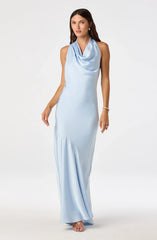 Lbruh Varya Satin Cowl Neck Maxi Dress