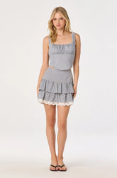 Inixyf Penny Gingham Ruffle Mini Skirt