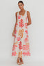 Thetis Leaf And Shell Maxi Slip Dress Pink