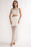 Havira Lace Overlay Cut-Out Maxi Dress White