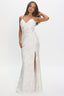 Anjelique Side Slit Maxi Dress Sequin White
