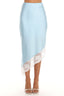 Althea Asymmetric Lace-Hem Skirt Ice Blue