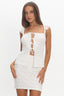 Landrea Tied Front Lace Top White